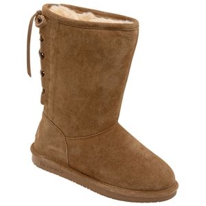 Bearpaw Shoes | Nwot Bearpaw Phyllis II Suede Browntan Tall Fur Back Lace Boots Women's Size 11 | Color: Brown/Tan | Size: 11 | X_Jacky_X's Closet